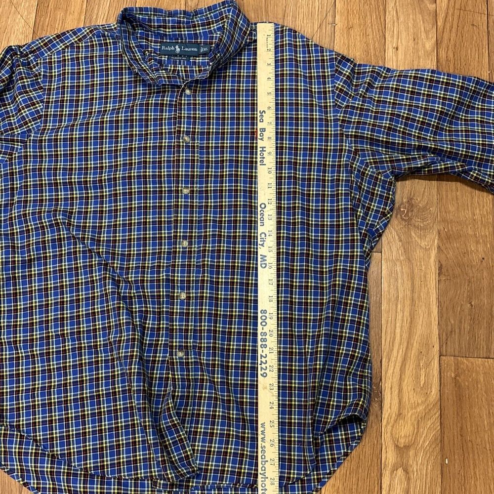 Ralph Lauren Plaid Button Down Shirt‎ Mens XL Classic Red Pony Long Sleeve - Picture 7 of 9